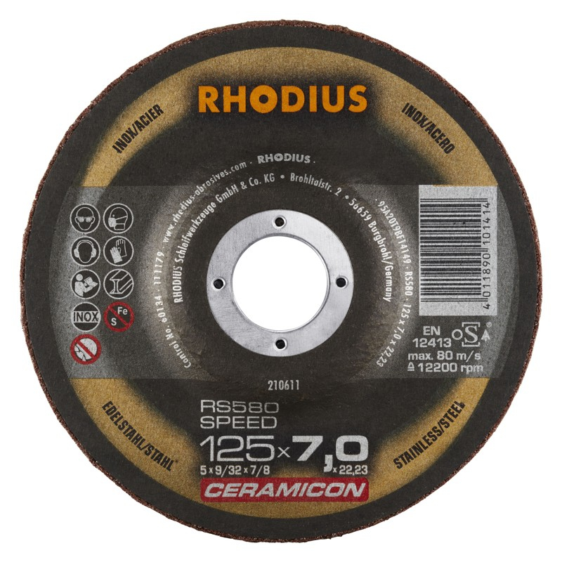 Rhodius Slīpēšanas disks Rhodius 125x7,0x22,23