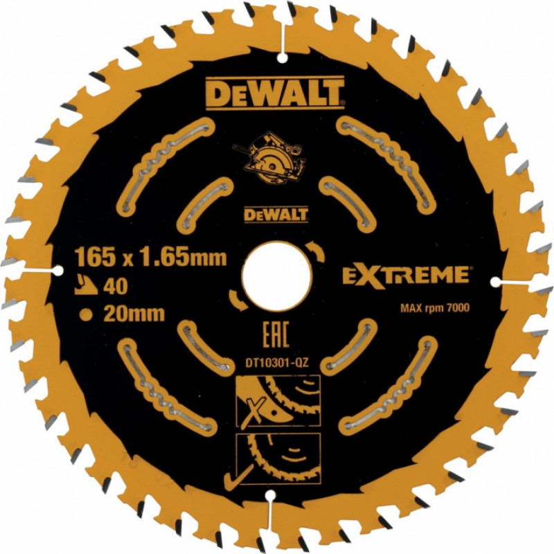 Dewalt Zāģripa EXTREME 165x20x40T